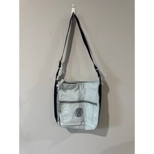 Kipling Era Crossbody Bag Light Blue & Navy Nylon, Adjustable Strap Everyday Bag